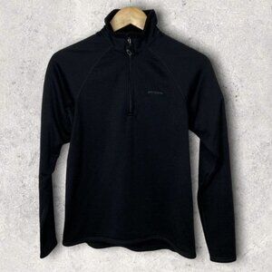 Patagonia Black Fleece Quarter Zip Pullover Sweater Size Medium Base Layer Top M